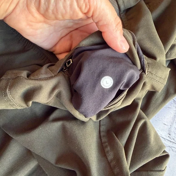 Lululemon Men's ABC Jogger Pants Olive Large Pull On Athletic Zip Pockets EUC - Picture 9 of 16